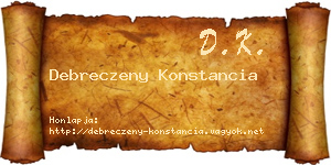 Debreczeny Konstancia névjegykártya