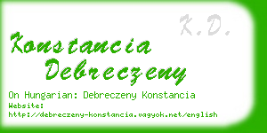 konstancia debreczeny business card